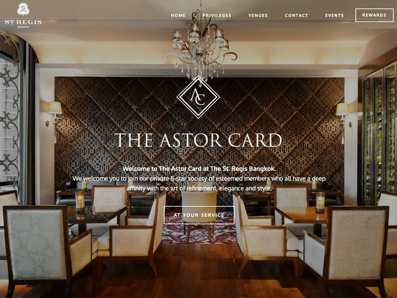 The Astor Card members’ website for The St. Regis Bangkok