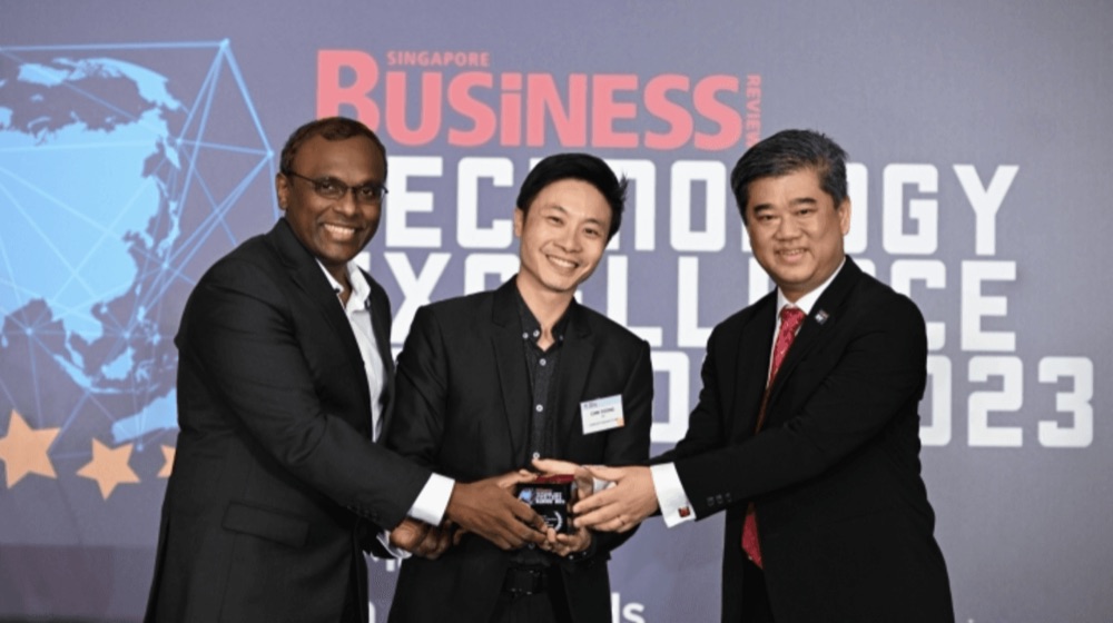 Liliya’s team receiving the SBR Technology Excellence Award in 2023