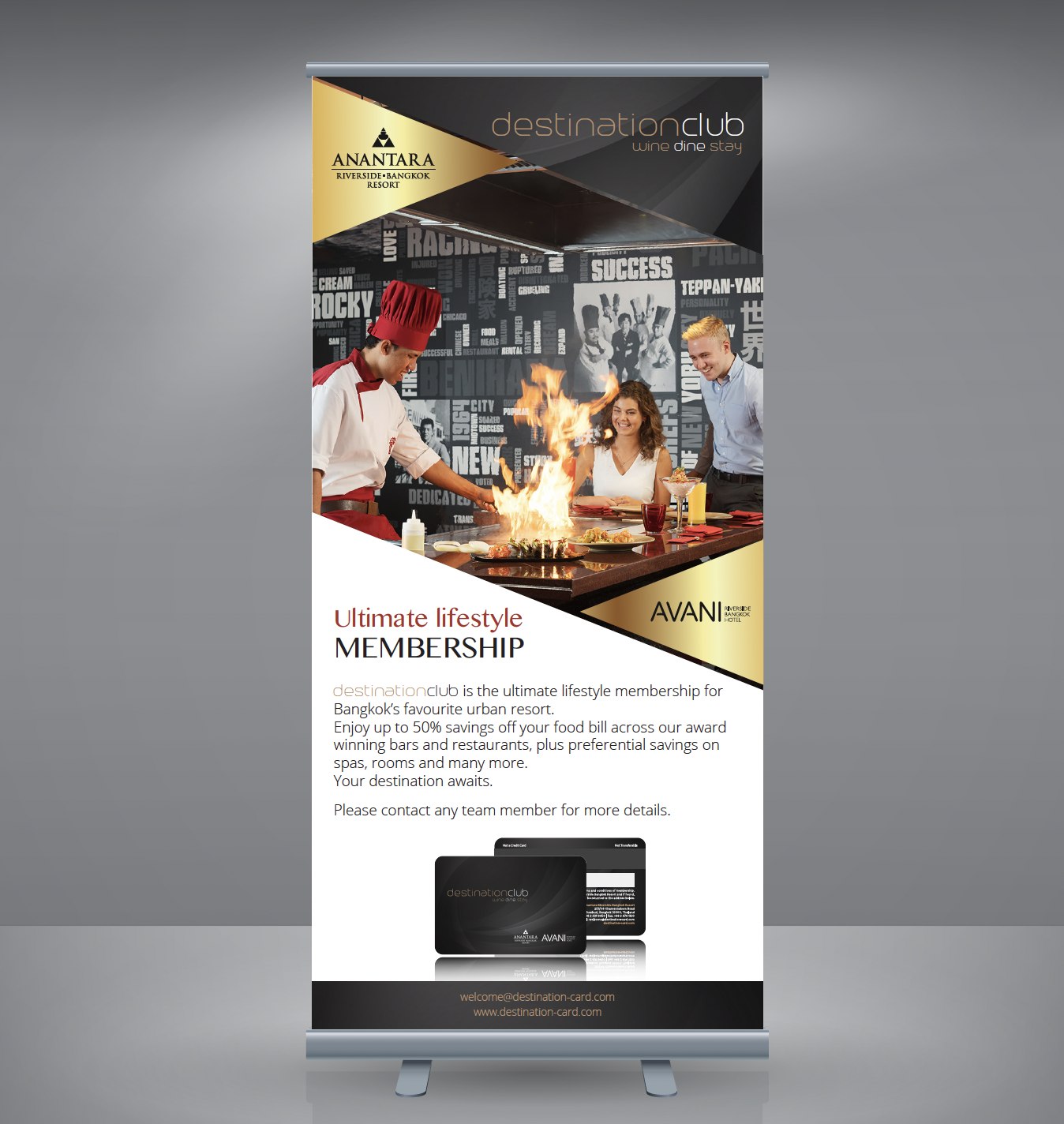 destinationclub roll-up stand banner