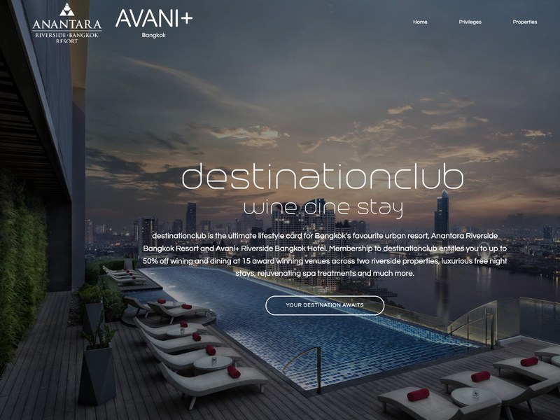 destinationclub - the lifestyle card for two riverside hotels in Bangkok