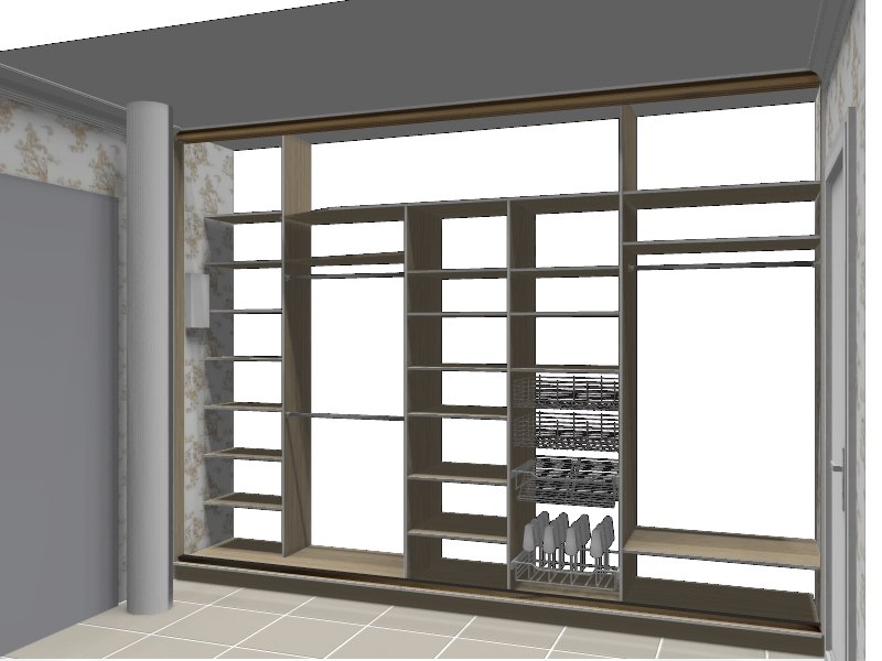 Hallway storage shown with doors open