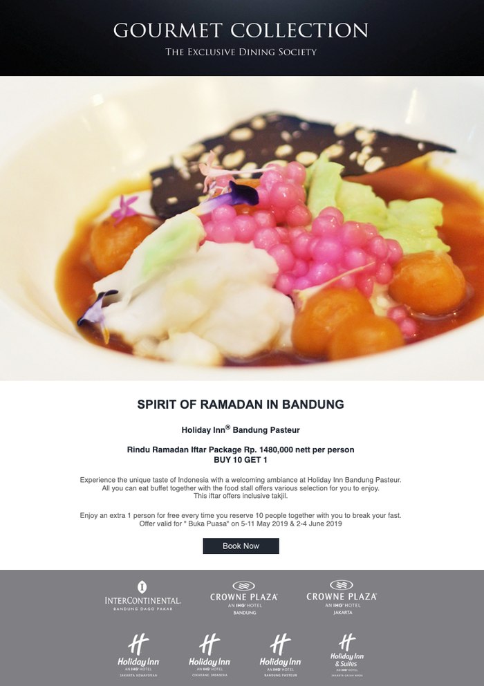 Gourmet Collection campaign email, Indonesia