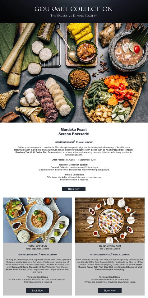Gourmet Collection campaign email, Malaysia