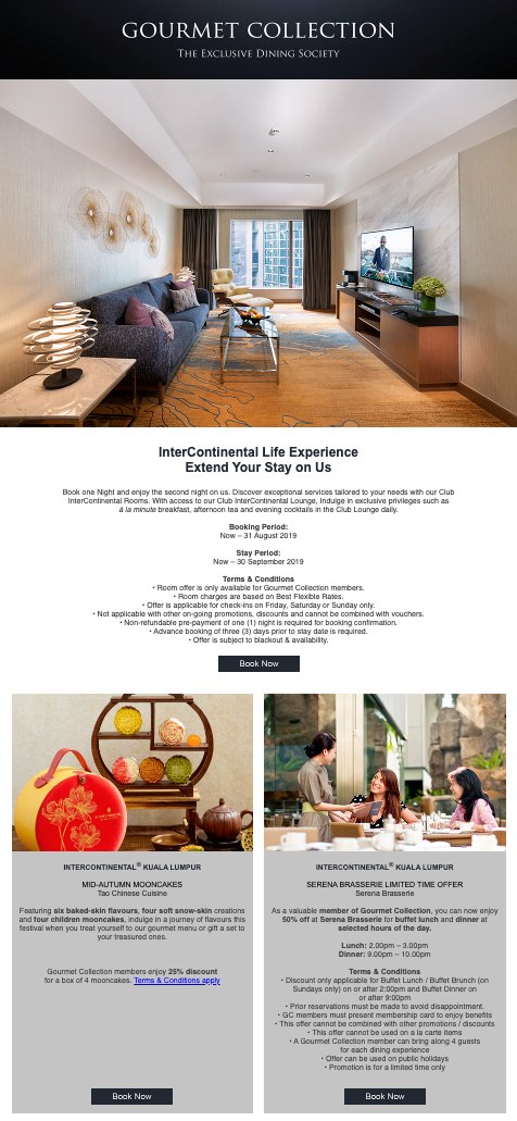 Gourmet Collection campaign email, Malaysia