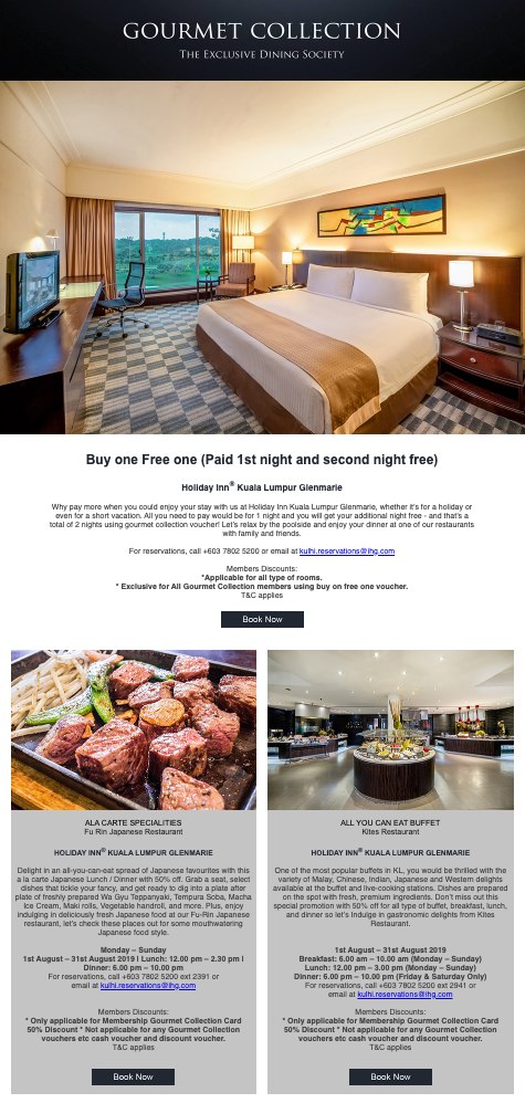 Gourmet Collection campaign email, Malaysia