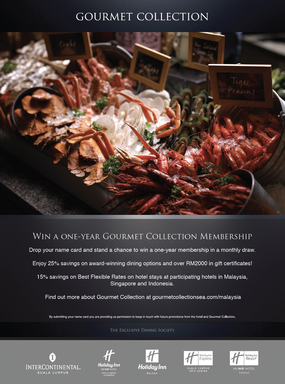 Gourmet Collection table tent, Malaysia