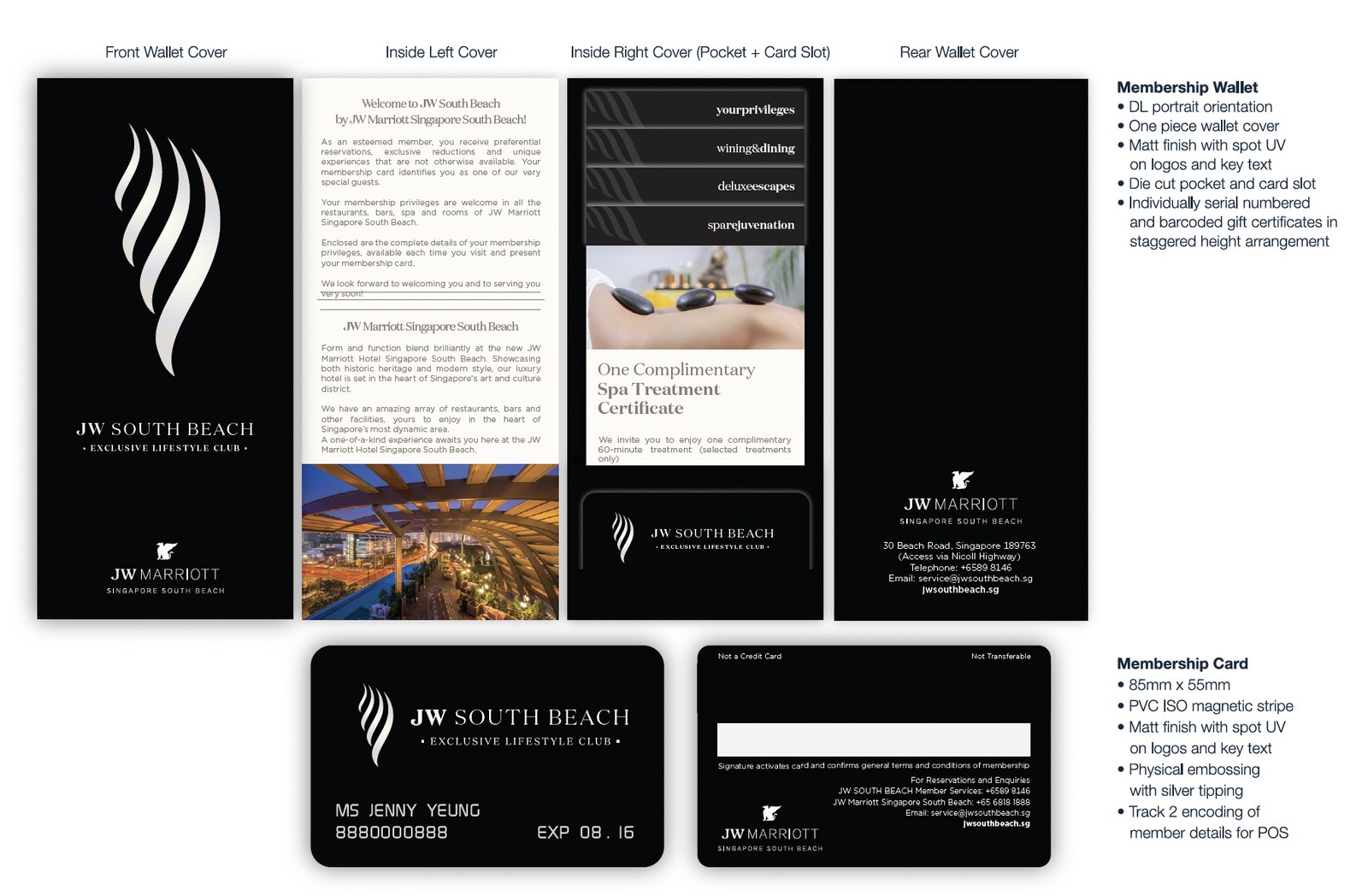 The full South Beach Lifestyle membership package: wallet, card, certificates and collateral