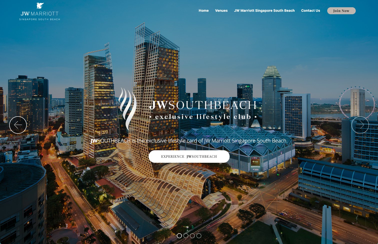 The jwsouthbeach website home page
