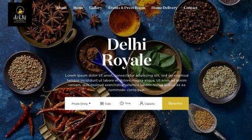 Delhi Royale restaurant website