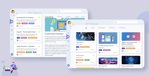 eduOnline dashboard for an online classes platform