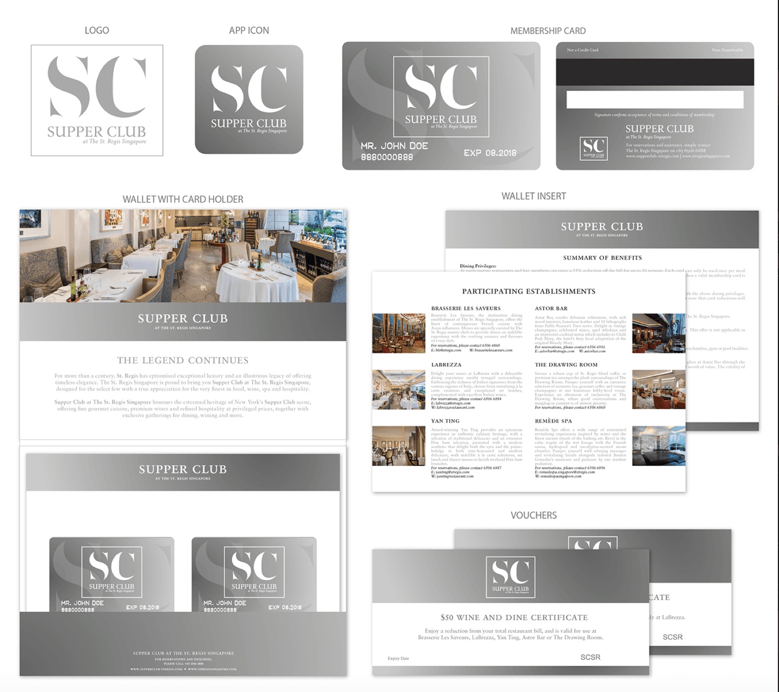 Supper Club brand and campaign assets for The St. Regis Singapore