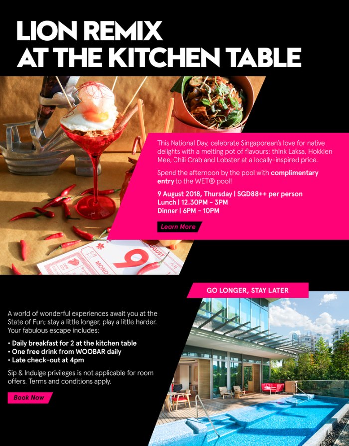 Sip and Indulge campaign email for W Singapore Sentosa Cove