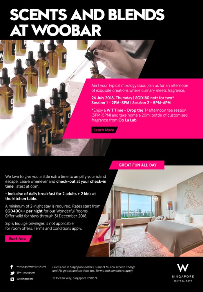 Sip and Indulge campaign email for W Singapore Sentosa Cove